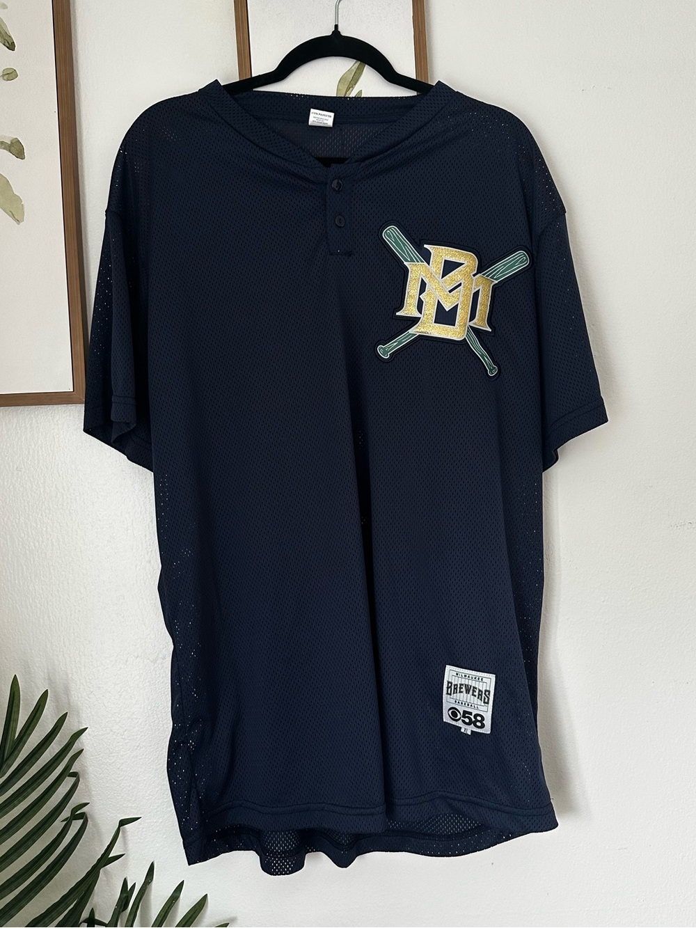 Navy Short-Sleeve Vintage Brewers Shirt